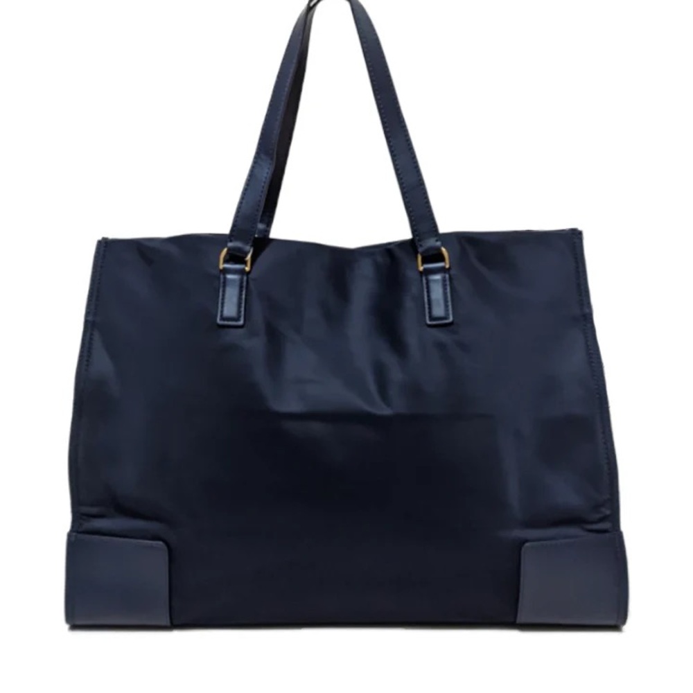 Tory Burch Dark Blue ELLA Tote with Logo - Picture 3 of 13